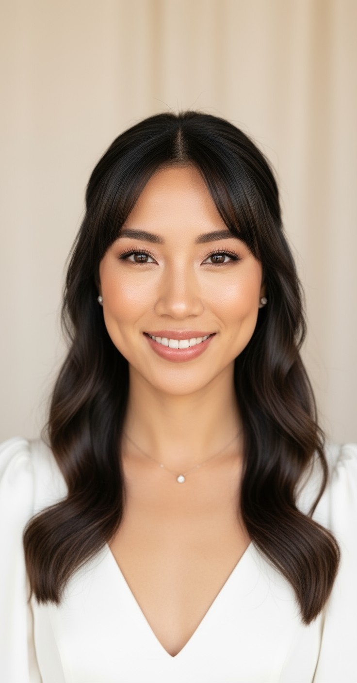 After Curtain Bangs Wedding Hair